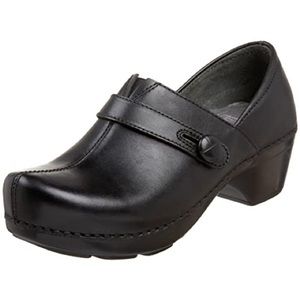 Dansko Solstice Black Leather Clogs